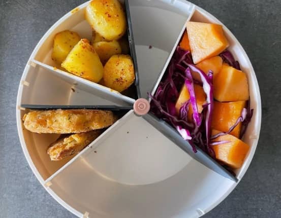 Photo prise par un utilisateurs du bol maju, représentant l'un de ses repas quotidiens dans le bol.